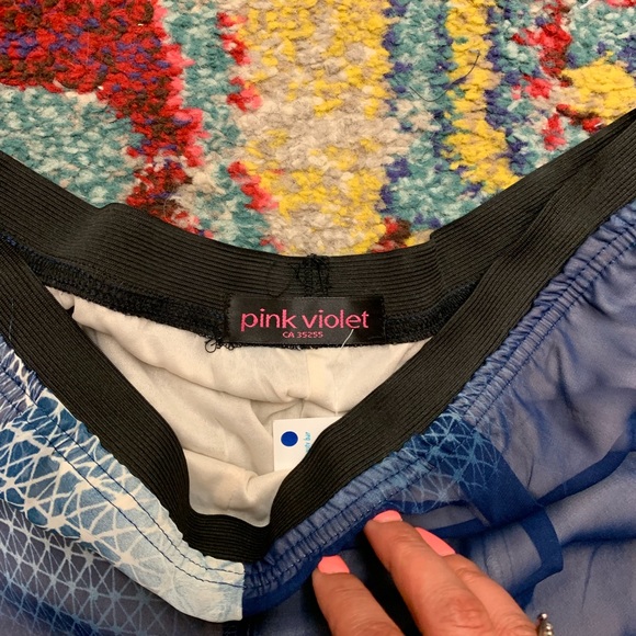 Blue Water Print Sheer Fancy Pants Size Large - Picture 5 of 8